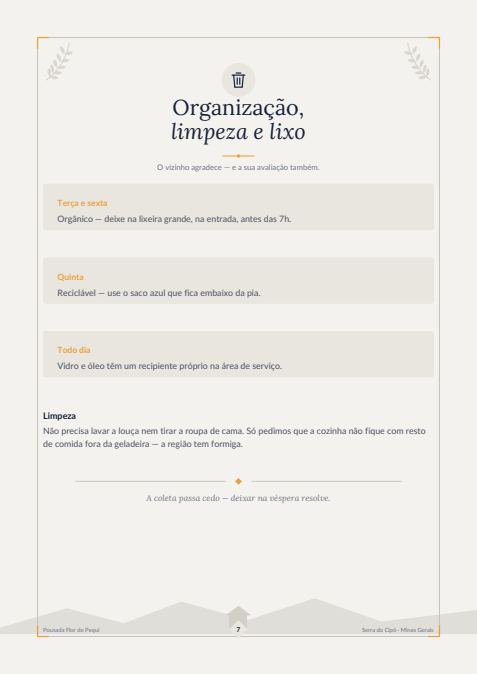 Página 7 do manual do hóspede